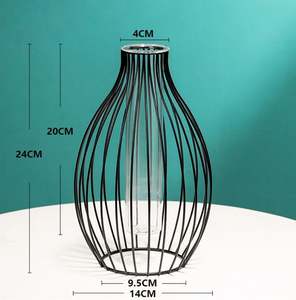 Decoraciones de florero dorado para sala de estar, jarrón de cristal con soporte de Metal, jarrón antiguo, decoración del hogar, regalo de boda, decorativo tallado - Product Image 6