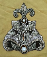 Fournisseur indien : Patchs thermocollants en chenille brodés à la main avec perles, les plus vendus, pour robes de soirée décoratives