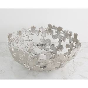 Bol de forme ronde en verre transparent de qualité supérieure avec cadre de designer en métal robuste plaqué or bols de service pour la maison et l'hôtel - Product Image 5