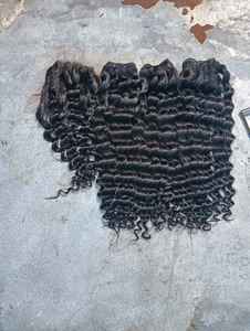 Extensiones de cabello virgen indio personalizadas de Grado Superior doble trama cuerpo onda de agua Fumi Curl cabello crudo solo donante - Product Image 5