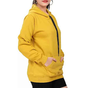 Pull-over à capuche pour femmes, vente en gros, couleur unie, Logo personnalisé, surdimensionné - Product Image 2