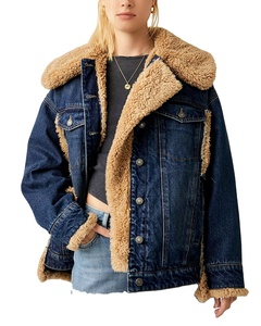 Veste en jean unisexe à col rabattu personnalisé, style ample, chaude, respirante, design frontal, médias mixtes par HI 2026 - Product Image 1