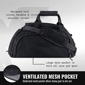 Mochila de gimnasio Atlético Duffel con compartimento para zapatos, bolsa de gimnasio de boxeo, bolsa de lona deportiva con correas para los hombros, bolsa de lona de viaje - Product Image 4
