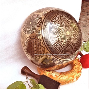 Vente en gros de bols chantants tibétains en laiton, métal, art spécial, fabriqués au Népal pour l'artisanat en métal religieux, yoga, méditation et guérison - Product Image 3