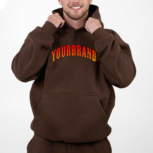 Men's High Quality 100% Cotton Fleece Hoodies Solid <b>Navy</b> Boxy Fit Drop Shoulder Custom DTF Printed Logo Embroidered Plain Dyed - Product Image 5