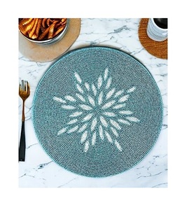 Sous-verres ronds perlés personnalisés en gros, 100 % faits à la main, design uni, style vintage, écologiques, durables, pour la maison et les mariages - Product Image 6