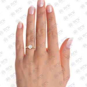 1.10 CTW round Cut Split Shank Moissanite <b>Ring</b> for Women Anniversary & Birthday Gift for Love - Product Image 5