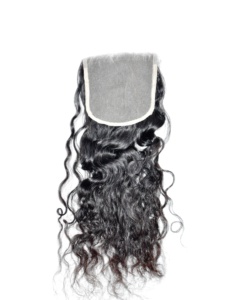 Vente en gros d'extensions de cheveux humains indiens bouclés à double trame 5*5 fermeture naturelle pour femmes noires cuticule alignée machine non traitée - Product Image 1