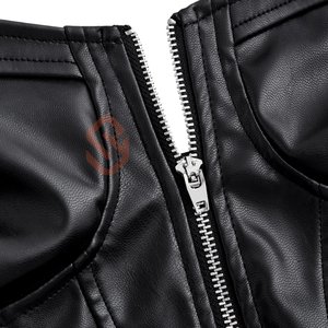 เสื้อครอปหนังขอบดำแบบตะวันตกสำหรับผู้หญิงเสื้อครอปหนังนิ่มแท้แบบคาวบอยสำหรับงานเทศกาลตะวันตก - Product Image 5