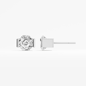 Pendientes de Botón de Moissanita Solitario Octogonal de 2.05 Quilates, los Más Vendidos, Chapados en Oro de 18K, Plata de Ley 925, Joyería con Engaste de Barra para - Product Image 2