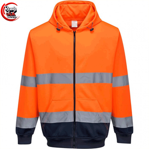 Sudadera con capucha de manga larga para hombre de alta calidad, ropa de trabajo reflectante para trabajadores de la construcción, poliéster impermeable transpirable con capucha - Product Image 1