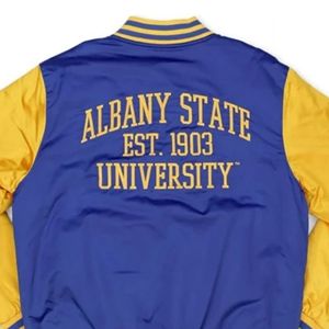 Veste universitaire d'hiver personnalisée pour homme de l'Université de l'État de l'État de New York, broderie frontale HBCU, vintage, de haute qualité, enduite, respirante - Product Image 6