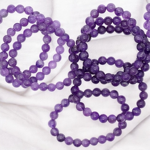 Wholesale Trendy Unisex 6mm-8mm Amethyst <b>Crystal</b> Bead Natural Stone Healing Gemstone Beaded <b>Bracelet</b> - Product Image 4