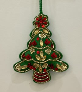 Elegante bordado con cuentas hecho a mano, adorno de Navidad ecológico, tamaño de Color personalizado, caramelo de fieltro hecho en India de alta calidad - Product Image 3