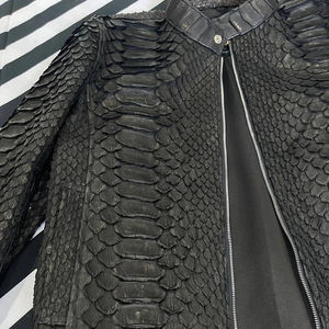 Veste en cuir gaufré crocodile exotique unisexe en cuir de vachette véritable Vêtements d'extérieur à la mode Vente en gros Style de luxe - Product Image 4