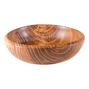 Vente en gros de forme ronde Bol en bois d'acacia, mangue et noyer Fournisseur en gros Bol de service pour fruits et salades Meilleure vente en ligne Produit de cuisine - Product Image 5