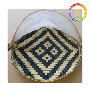 Cesta de bambú natural con cubierta plegable de red para Alimentos | Origen de Vietnam - Product Image 4