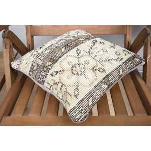 Lujo 14x14 pulgadas Beige lana Kantha Patchwork almohada diseño rústico Vintage esponjoso bordado impreso patrones tejidos para ropa de cama - Product Image 4