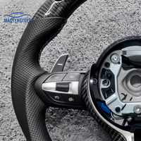 Volant sport en cuir et fibre de carbone pour BMW F10 F11 F15 F16 F20 F30 F31 F32 F36 E70 E71 E84 E87 E90