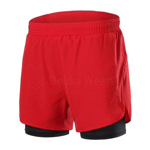 Pantalones Cortos Deportivos para Hombre con Doble Rodilla, Cintura Elástica y Bolsillos con Cremallera, Diseño 3D Personalizado, Precio Mayorista, El Mejor Material de Algodón/Poliéster - Product Image 1