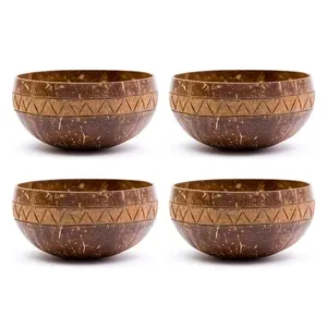 Cuenco de cáscara de coco orgánico hecho a mano, utensilios de cocina sostenibles y desechables para comidas y batidos veganos - Product Image 5