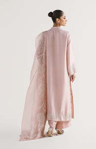Robe longue Anarkali en mousseline brodée, manches longues, design maxi, ornements lourds, protection solaire pour femmes pakistanaises - Product Image 5