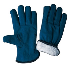 Full White Fleece Lining Cold Resistant Cowhide Grain Leather <b>Driver</b> <b>Gloves</b> Quality Leather Industrial Safety Protection <b>Gloves</b> - Product Image 5