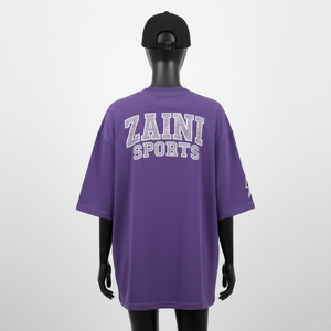 Women Boxy T Shirt <b>High</b> Quality 180 GSM Cotton Jersey Breathable <b>Purple</b> Loose Fit Plastisol Print Logo Women Cotton T-Shirt - Product Image 2