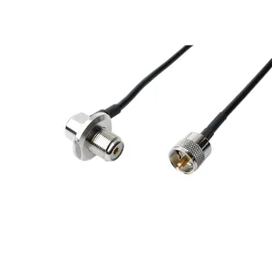 5M UHF PL259 Male Plug to Right Angle UHF SO239 Female RF Coaxial Cable For RG58