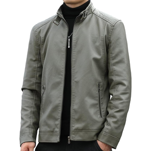 Ropa deportiva de alta calidad para hombre con cremallera completa Sherpa forrado Air-Force Faux Leather Bomber bike Jacket - Product Image 4