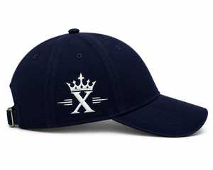 Xafa Weavings XV-C-85 Custom Embroidered 6 Panel <b>Baseball</b> <b>Cap</b> <b>Navy</b> Blue Adjustable Cotton Dad <b>Cap</b> Silver Copper Buckle High - Product Image 3