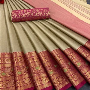 Koleksi paling elegan dan Royal untuk kain Aura Saree mendatang sutra katun tenun murni & desain perbatasan eksklusif zari