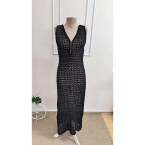 Vestido Maxi Elegante de Punto con Tirantes y Cuello en V para Mujer, Marca Jane, con Patrón de Trenzas, Ideal para Eventos Nocturnos y Fiestas - Product Image 6