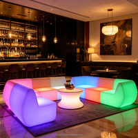 Canapé sectionnel lumineux LED personnalisé pour restaurants, fast-foods, cafés, boîtes de nuit et clubs – Mobilier de bar et sièges de banquette