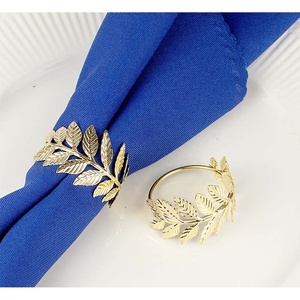 ปรับแต่งโลหะชุบทองใบรอบแหวนผ้าเช็ดปากบนโต๊ะอาหารตกแต่งงานแต่งงานออกแบบรอยัลทองแหวนผ้าเช็ดปาก - Product Image 4