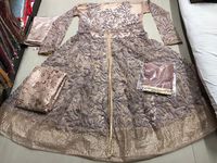 Indien à la mode Anarkali Kurti robe Dupatta mariage fête costume femmes longue Banglory soie broderie parole longueur travail mariage