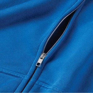 Vente en gros de sweats à capuche avec logo imprimé personnalisé ODM/OEM pour hommes grande taille respirants 450g basiques en polaire avec fermeture éclair complète à capuche pour l'hiver - Product Image 4