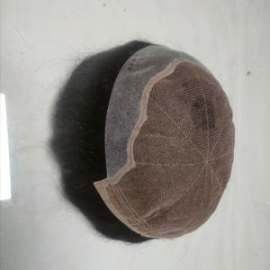 Meilleure qualité Air BD indien Remy perruque de cheveux crépus droite et vague de corps d'eau avec style de vague profonde 100% densité Mono Base toupet - Product Image 1