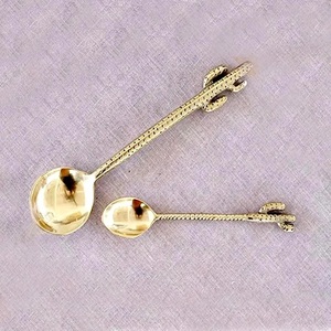 brilliant Custom Metal long handle <b>flatware</b> <b>set</b> salad bar serving <b>set</b> Antique round long Handle Salad Server <b>Flatware</b> <b>Set</b> - Product Image 4