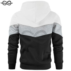 Novedad de los hombres Color Block Pullover Fleece Sudadera con capucha de manga larga Casual Sudadera Elegante y cómodo Uso diario - Product Image 2