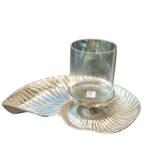 Bougeoir en aluminium plaqué argent artisanal et créatif Décoration d'éclairage de luxe unique Style de Noël fait à la main - Product Image 1