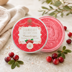 Cranberry Sea Salt <b>Body</b> <b>Scrub</b> OEM ODM Private Label Exfoliating <b>Body</b> <b>Scrub</b> Cosmetic Manufacturer Wholesale Bulk Supply EU Made - Product Image 1