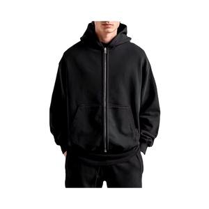Best Wholesale Custom Unisex Zipper Hoodie Wash French Terry Sweatshirts Thermal No <b>Strings</b> Heavy Regular Fit 100% <b>Hoodies</b> Men - Product Image 3