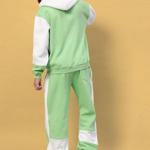 Ensemble de survêtement deux pièces respirant à capuche pour homme, grande taille, décontracté, sportif, 100 % coton, écologique, vente en gros - Product Image 2