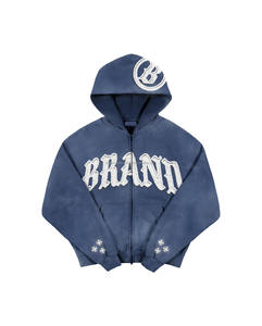 Sudaderas con capucha de manga larga deportivas con logotipo personalizado para mujer con cremallera informal y cordón sudaderas con capucha de gran tamaño para mujer con cremallera - Product Image 2