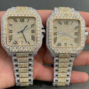 Luxury <b>Men's</b> Classic Watch with Automatic Roman Numeral Dial High Quality VVS Moissanite Diamond Hip Hop Style Customizable - Product Image 2