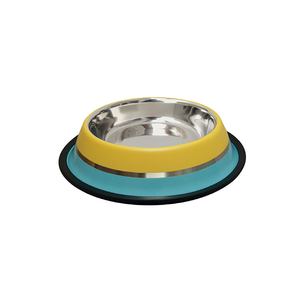 Gamelles et mangeoires pour animaux de compagnie en acier inoxydable Modèle S Couleur jaune/bleu - Product Image 1