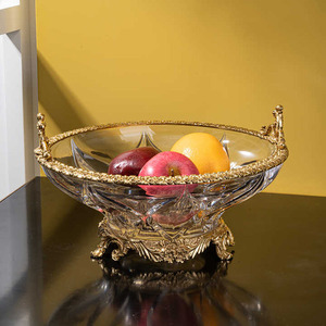 Assiette de fruits en cristal en laiton de luxe grande maison hôtel Table décoration accessoire artisanat métal Art pour les mariages Ramadan nouveau - Product Image 3