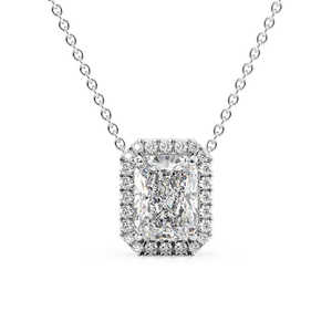 925 Argent D Couleur Radiant Cut Moissanite Diamant Halo Pendentif Moissanite Charm - Product Image 4