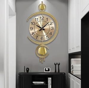 Decoración de sala de estar, reloj de arte de pared chapado en oro, venta al por mayor, reloj de Metal supervendido, reloj de oficina decorativo, precio al por mayor - Product Image 1